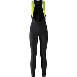 Gore Wear Damen Thermo Fahrrad-Trägerhose Progress, Mit Sitzpolster, 38, Schwarz/Neon-Gelb