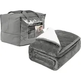 Woltu doppelseitige Gewichtsdecke, Anti Stress, Grau,150x200,9kg