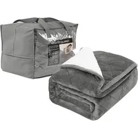 Woltu doppelseitige Gewichtsdecke, Anti Stress, Grau,150x200,9kg