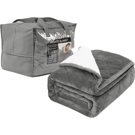 Woltu doppelseitige Gewichtsdecke, Anti Stress, Grau,150x200,9kg