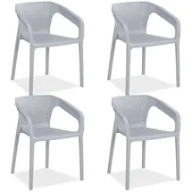 Homestyle4u Gartenstuhl 4er Set in Grau 2689