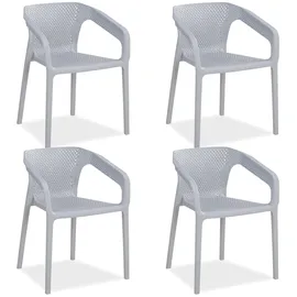 Homestyle4u Gartenstuhl 4er Set in Grau 2689