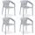 Homestyle4u Gartenstuhl 4er Set in Grau 2689
