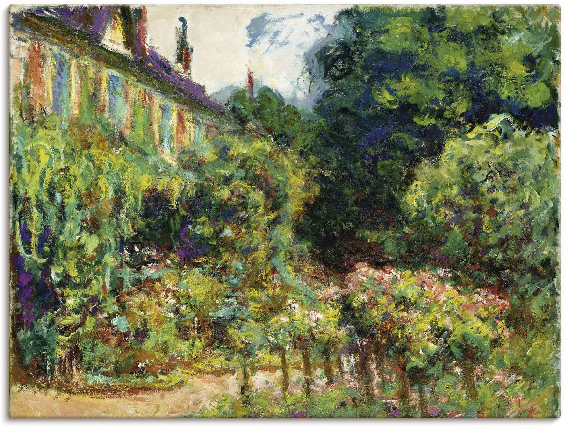 Artland Leinwandbild »Das Haus des Künstlers in Giverny. 1913«, Garten, (1 St.), auf Keilrahmen gespannt Artland grün