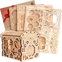 ESC WELT Secret Treasure Box 3D Puzzle Spiel aus Holz - Kreative Geschenkbox für Geld, Gutscheine, Geschenkkarten - 3-in-1 Holzbox Spiel - Geschenkbox für Jugendliche und Erwachsene - 3D Holzpuzzle