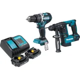 Makita Makita, Bohrmaschine + Akkuschrauber, DLX 2278 SA Akku Kombo Kit + DHP 484 Schlagbohrschrauber 54 Nm + DHR 171 Bohrhammer 1,2 J + (Akkubetrieb)