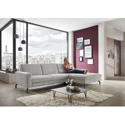 Ecksofa DIE PLANBAR "MP-IN20110 L-Form mit Federkern-Polsterung", grau, B:302cm H:87cm T:178cm, 100% Polyester, Sofas, optional mit Funktionen erhältlich