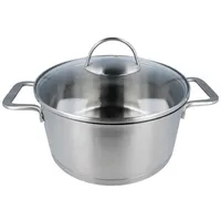 Eurohome Bratentopf 24 cm Edelstahl Induktion EUROHOME Glasdeckel rostfrei