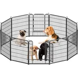 Kuro sagol Welpenauslauf 80cm hoch - Gehege mit automatischer Verriegelung - Ideal für Hunde, Katzen, Kaninchen - Perfekt für den Garten und die Spielzone im Freien - 12tlg