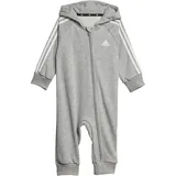 Adidas Essentials 3-Streifen French Terry Kids Einteiler Medium Grey Heather / White 98