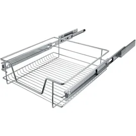 Tectake tectake® Teleskopschublade, verchromt, verstellbare Breite, einfache Montage