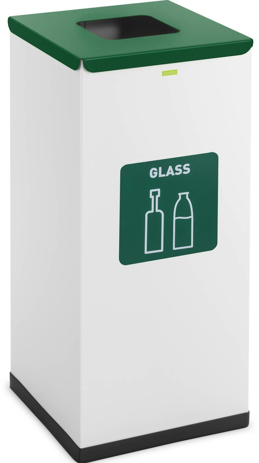 ulsonix Abfalleimer - 60 L - weiß - Glas-Label