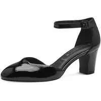 TAMARIS Damen Pumps Blockabsatz Vegan; Black PATENT, EU 39