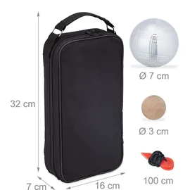 Relaxdays Boule Kugeln, im Set schwarz/silber