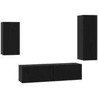 VidaXL - TV-Schrank-Set 4 pcs Schwarz Eiche 30,5 x