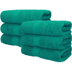 Betz 6 Stück Saunatücher Saunatuch Saunahandtuch Set Premium 100% Baumwolle Frottier XXL Badetuch Strandtuch Größe 70x200 cm Farbe smaragdgrün