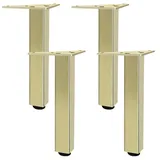SZLXJMFL Möbelfüße Gold, 4er Set Möbelfuß, Höhenverstellbar: 6-60cm Sofasfüße Vierkant Schrank Füße Couchtisch Beine Sockelfuß Tischfüße Aluminiumlegierung Mit Schrauben-25cm/9.8"