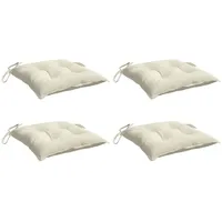 VidaXL Stuhlkissen 4 Stk. Cremeweiß 40x40x7 cm Oxford-Gewebe