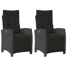 vidaXL Gartensessel 59,1 x 43,5 x 34,1 cm schwarz 2 St.