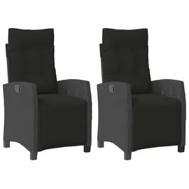 vidaXL Gartensessel 59,1 x 43,5 x 34,1 cm schwarz 2 St.