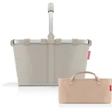reisenthel Carrybag Herringbone Sand + Organizer Twist Coffee - Funktionaler Taschen-Organizer: Für noch mehr Ordnung in Ihrer reisenthel Einkaufskorb