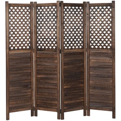 Paravent MCW-A84, Raumteiler Trennwand Sichtschutz, Ornamente 170x161cm ~ braun