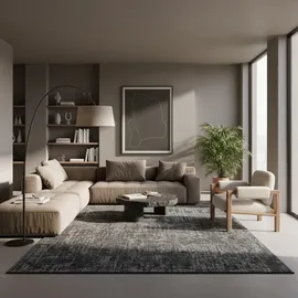 KADIMA DESIGN Teppich, Grau, 140x200 cm, in verschiedenen Größen erhältlich, Teppiche – Böden, Teppiche