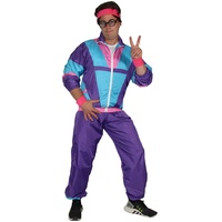 Bad Taste lila Babyblau rosa 80er Jahre Kostüm Jogginganzug für Herren - Größe S-XXXXL - Trainingsanzug Fasching Karneval, Größe:XXXXL