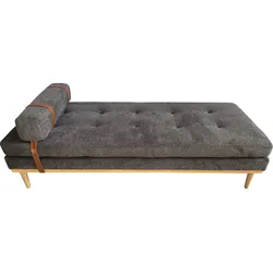 Daybed SALESFEVER, grau (anthrazit, natur, natur), B:75cm H:42cm L:180cm, 100% Polyester, Daybetten, Gästebett Tagesbett, mit Kopf- und Nackenstütze, Tagesliege, Relaxliege
