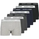 JACK & JONES Basic Boxershorts 7 Einheiten Light Grey Melange / Detail Dgm / Navy Blazer / Black 2XL