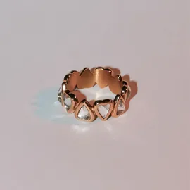 Liebeskind Berlin Fingerring Glass Heart - Gr. 56 - in Gold - wasserfest & hautfreundlich