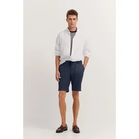 Bugatti Bermudas BUGATTI, Herren, Gr. 48, Normalgrößen, blau (370, marine), 73% Polyester, 22% Viskose, 5% Elasthan, unifarben, normal, Hosen Bermudas, mit Kordelzug