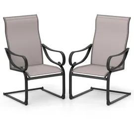 Costway Gartenstuhl 69 x 62 x 108 cm grau 2 St.