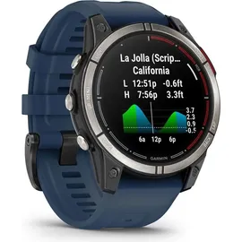 Garmin Quatix 7 Pro BT 47 mm Kunststoffgehäuse schwarz Silikonarmband blau M