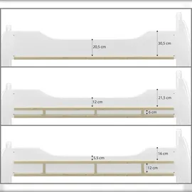 Erst-Holz Seniorenbett extra hoch Rollrost 100x200 Holzbett Einzelbett Gästebett 60.40-10WFL