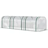 Outsunny Foliengewächshaus Stahl Transparent Kunststoff 295 cm 2,95 m2