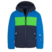 TROLLKIDS Hafjell Pro Skijacke Marineblau/Mittelblau/Grün, Größe 98