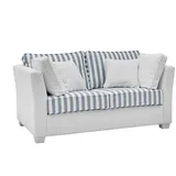 furn.design Couch 2-Sitzer Creme/Blau