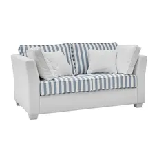 furn.design Couch 2-Sitzer Creme/Blau
