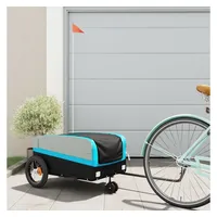 VidaXL Fahrradanhänger Schwarz und Blau 30 kg Eisen
