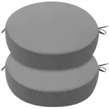 Sitzkissen Stuhl 40x40 cm im 2er Set – Sitzkissen Outdoor mit Memory Foam-Sitzkissen für Indoor & Outdoor Nutzung–Stuhlkissen Rund, Sitzpolster Gartenstuhl Balkon Terrasse – Garten Sitzpolster (Grau)
