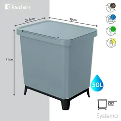 Keden Systema Recyclingbehälter 30L in Grau