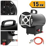 Clanmacy Heizlüfter 15KW Gasheizung für innenräume Gasheizgebläse Heizstrahler Gas, 15000 W, Heizmantel Gehäuse Nirostablech Piezozündung Rückbrandsicherung