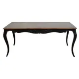 Casa Padrino Barock Esstisch Antik Schwarz / Holzfarben Mahagony Holz 180 cm - Tisch - Schwarz/Braun