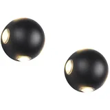 meine wunschleuchte Außenleuchte LED 2er Set Ø 10 cm schwarz mit Bewegungsmelder