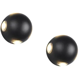 meine wunschleuchte Außenleuchte LED 2er Set Ø 10 cm schwarz mit Bewegungsmelder