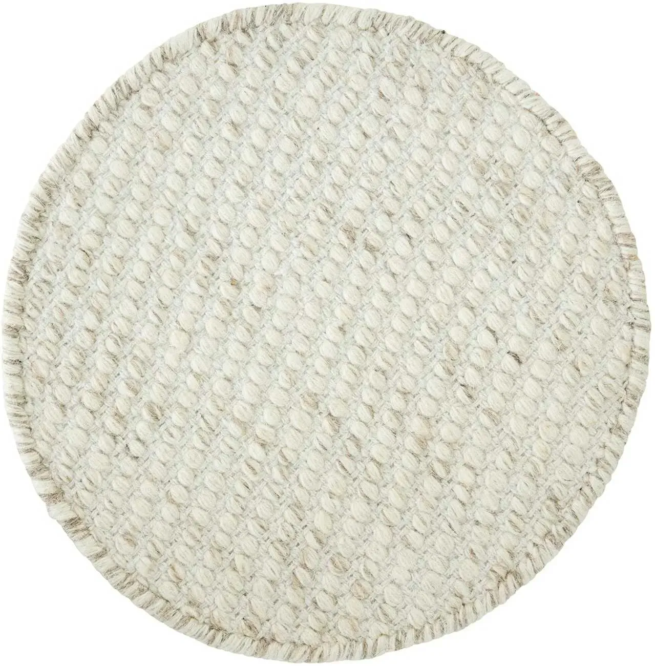 Teppich Asuri aus hochwertigem Wollmischgewebe, modern rund, Ivory Beige, Ø 250 cm