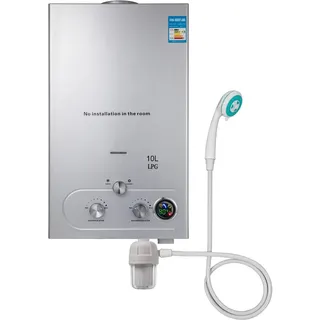 10L Warmwasserbereiter Gas 20KW Flüssiggas-Warmwasserbereiter für Badezimmer LPG Gas Durchlauferhitzer Warmwasserbereiter Tankless Instant Boiler Heißwasserbereiter (10L)