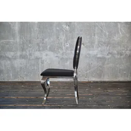 KAWOLA Stuhl LINDA Esszimmerstuhl Barock Velvet schwarz