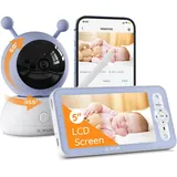 Boifun Babyphone Babyphone mit Kamera 5 Zoll 1080P HD Video Babyphon, Baby Monitor mit 2 Wege Audio, App & Bildschirmsteuerung, VOX Modus, Nachtsicht, 1-tlg., Wlan Video Babyfon,2024 Verbessert Babyphone ideal für Eltern, Weinen/Bewegungs/Geräuscherkennung, Temperaturmessung